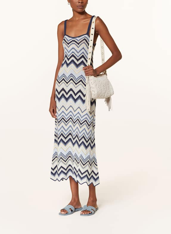 maje Strickkleid mit Glitzergarn BLAU/ HELLBLAU/ BLAUGRAU