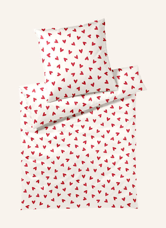 elegante Bettwäsche CHERIE WEISS/ ROT