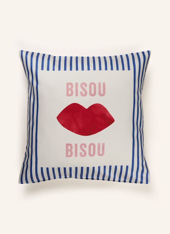 elegante Kissenbezug BISOU BLAU/ ROT/ WEISS