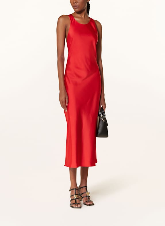 CLAUDIE PIERLOT Satinkleid mit Cut-out ROT