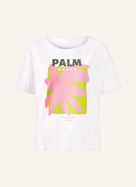 oui T-shirt with decorative gems WHITE/ PINK/ GREEN