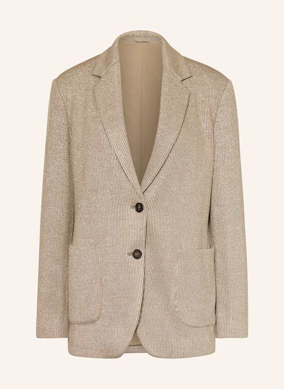 BRUNELLO CUCINELLI Blazer mit Glitzergarn HELLBRAUN/ SILBER