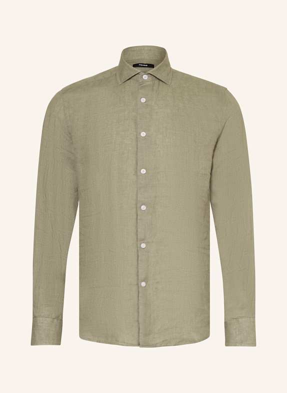 REISS Koszula z lnu RUBAN regular fit CIEMNOZIELONY