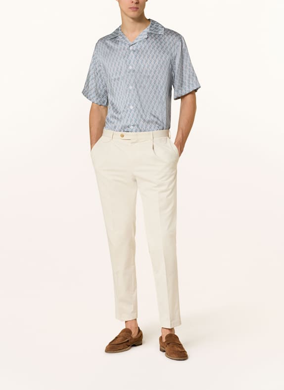 REISS Cămașă de resort RELIC Relaxed Fit din satin ALBASTRU / ALBASTRU-CENUȘIU / ALB