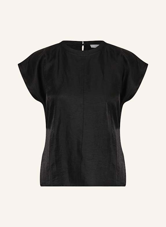 REISS T-Shirt SOLEYA mit Leinen SCHWARZ