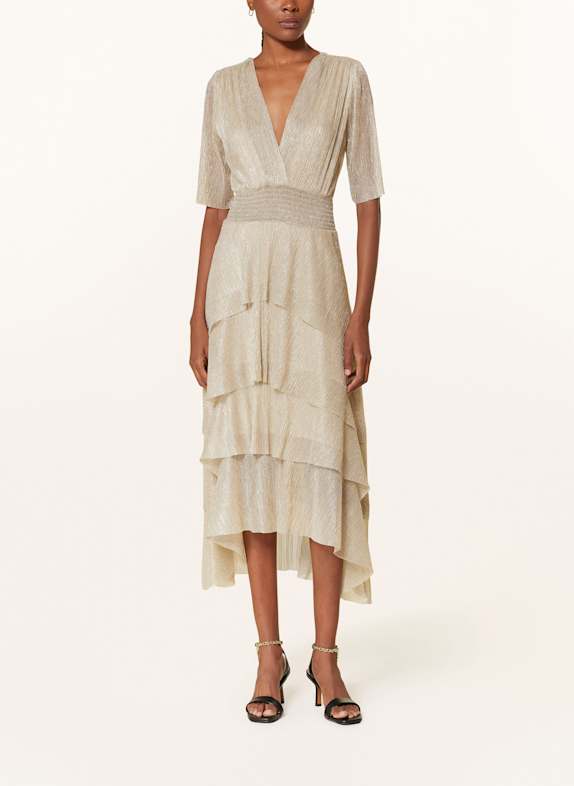 maje Kleid mit Glitzergarn GOLD