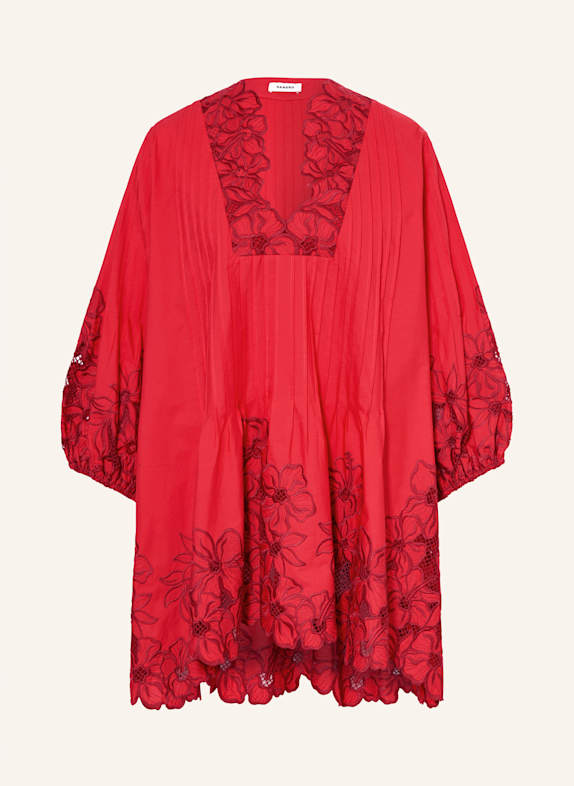 SANDRO Kleid mit Lochspitze ROT