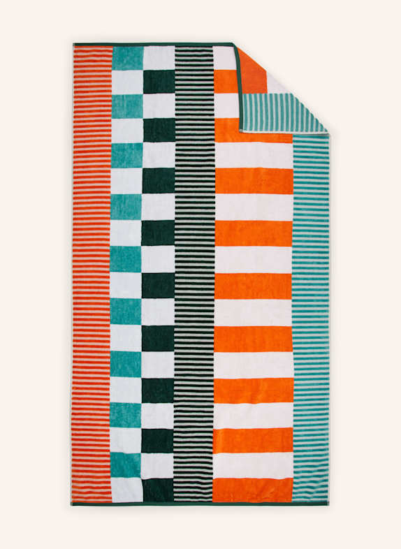 en VOGUE AMBER beach towel WHITE/ GREEN/ ORANGE