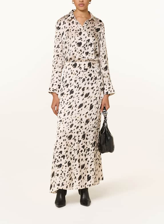 CATNOIR Hemdbluse aus Satin HELLGRAU / SCHWARZ / PETROL