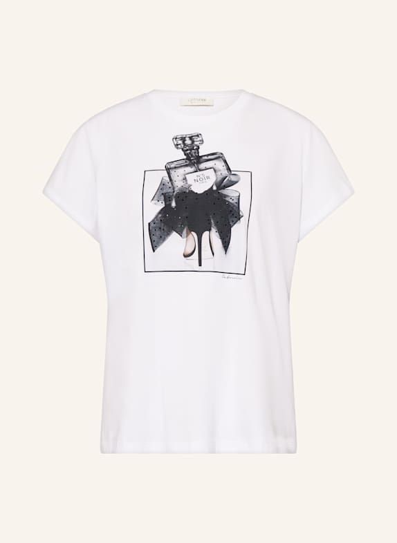 CATNOIR T-Shirt mit Schmucksteinen WEISS/ DUNKELGRAU