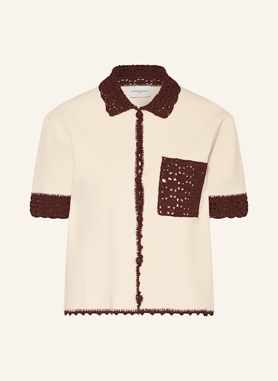 CLAUDIE PIERLOT Strickshirt ECRU/ DUNKELBRAUN