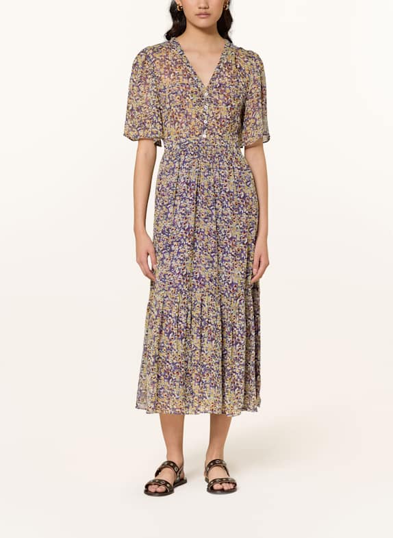 ba&sh Kleid LARIOL LILA/ HELLGELB/ COGNAC