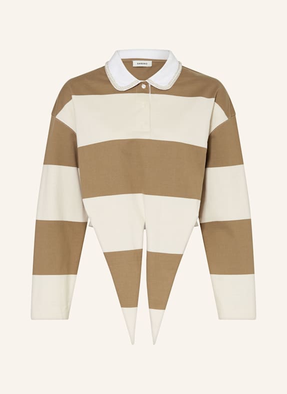 SANDRO Cropped-Longsleeve WEISS/ BEIGE