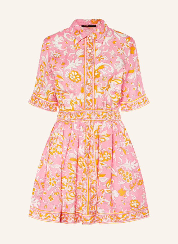 maje Kleid mit Leinen ROSA/ ORANGE/ ECRU