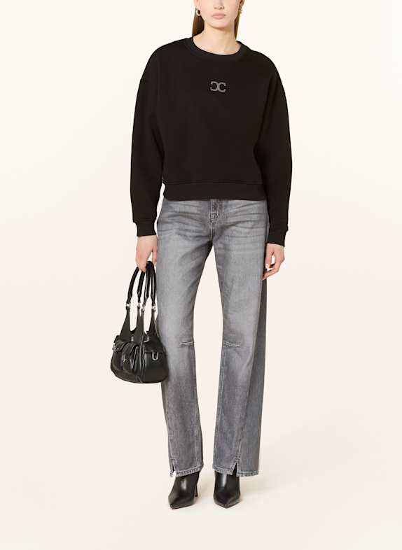 CATNOIR Sweatshirt met sierstenen ZWART