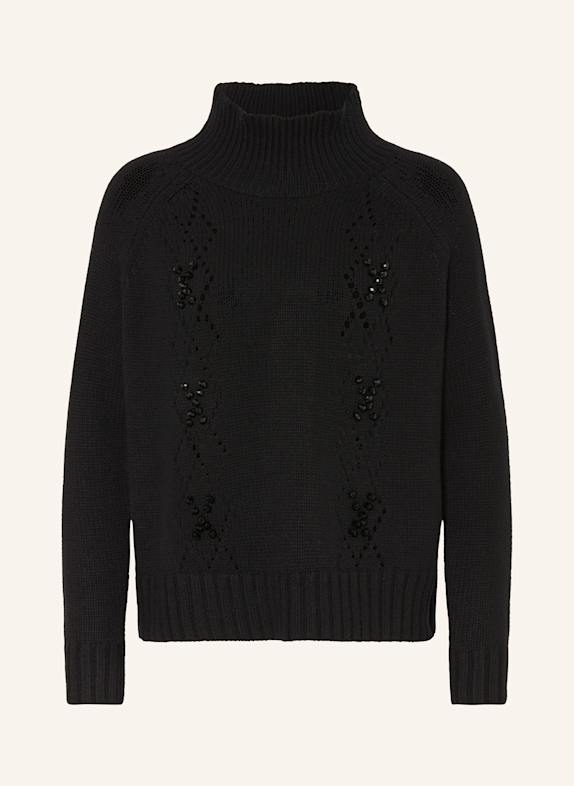 CATNOIR Pullover mit Schmucksteinen SCHWARZ