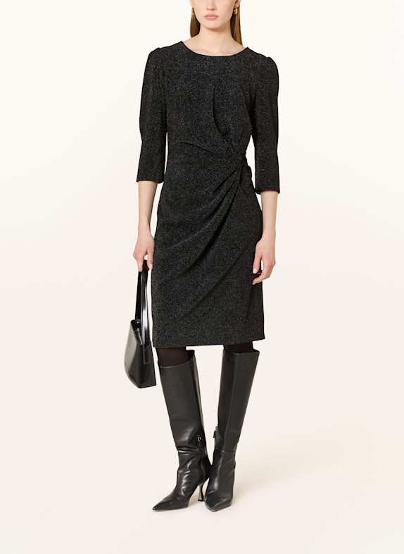 CATNOIR Kleid mit Glitzergarn und 3/4-Arm SCHWARZ