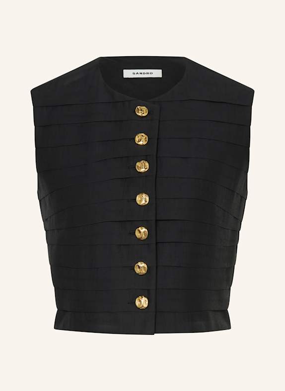 SANDRO Cropped-Weste SCHWARZ