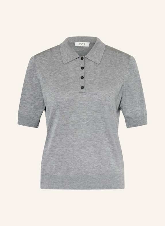 COS Strick-Poloshirt DUNKELGRAU
