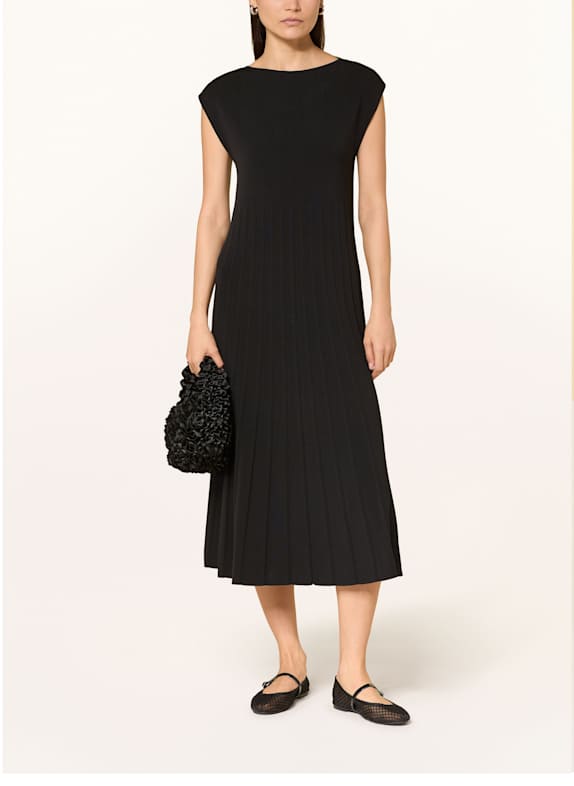 COS Strickkleid mit Plissees SCHWARZ
