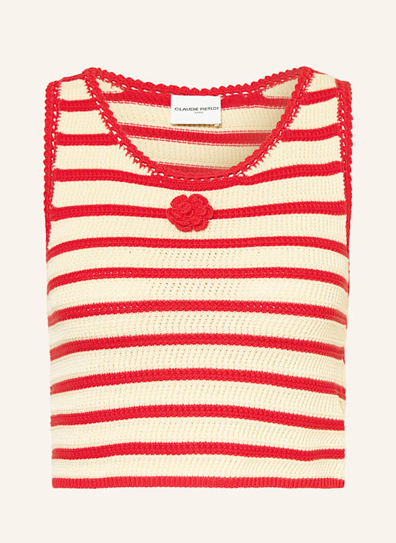 CLAUDIE PIERLOT Stricktop CREME/ ROT