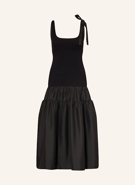 SANDRO Kleid im Materialmix SCHWARZ