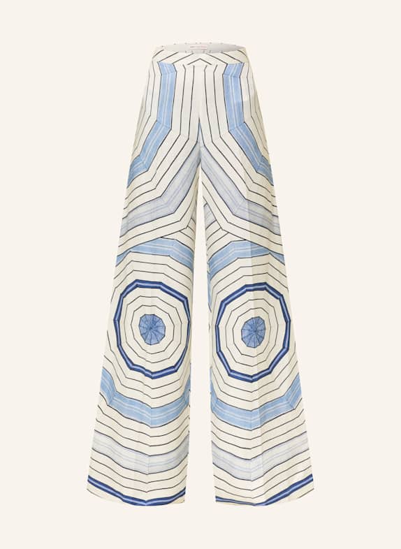 SANDRO Marlenehose mit Leinen WEISS/ SCHWARZ/ BLAU
