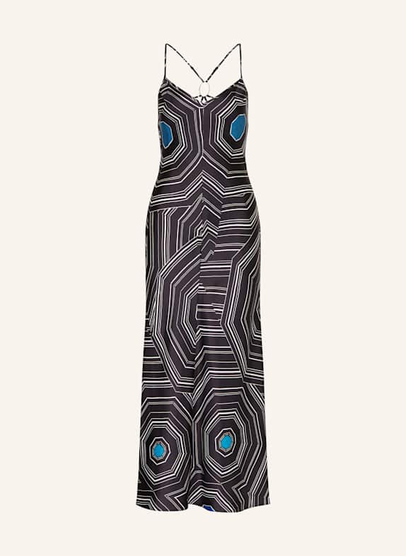 SANDRO Seidenkleid SCHWARZ/ WEISS/ BLAU