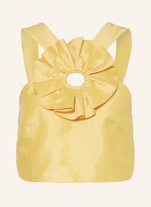 SANDRO Cropped-Top mit Leinen GELB