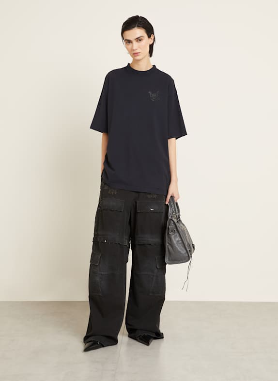 BALENCIAGA T-shirt oversize GRIS FONCÉ