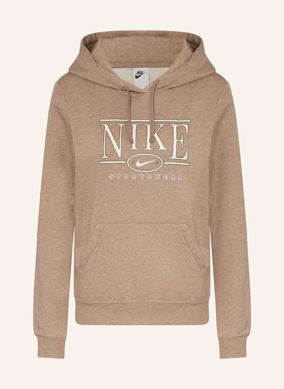 Nike Bluza z kapturem CLUB CIEMNOBRĄZOWY