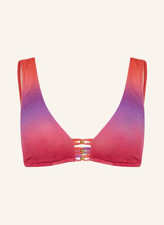 MARIE JO NUSA DUA bralette bikini top with glitter thread PINK/ PURPLE/ ORANGE