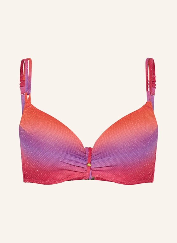 MARIE JO Bügel-Bikini-Top NUSA DUA mit Glitzergarn ORANGE/ LILA/ PINK
