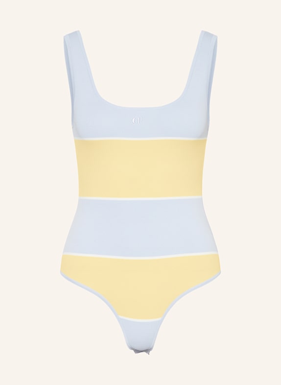 CLAUDIE PIERLOT Strick-Body HELLBLAU/ GELB