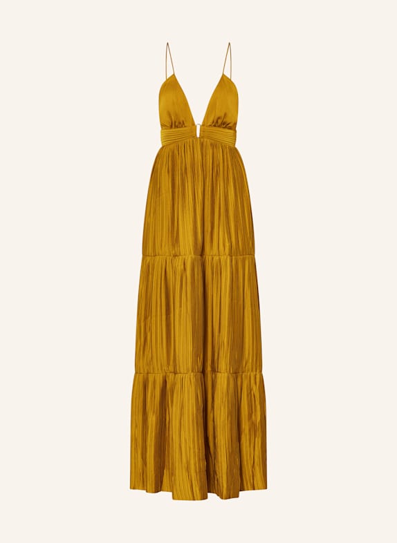 ba&sh Plisseekleid WASTA DUNKELGELB