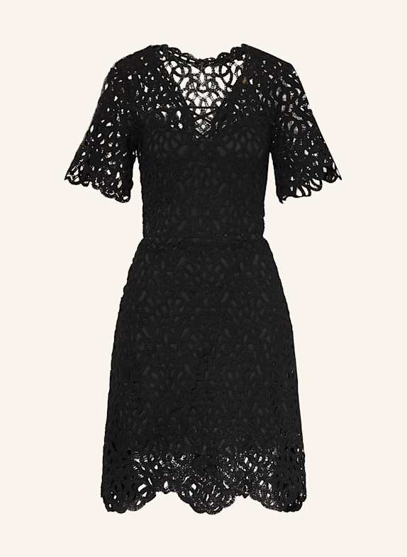 maje Häkelkleid mit Cut-outs SCHWARZ