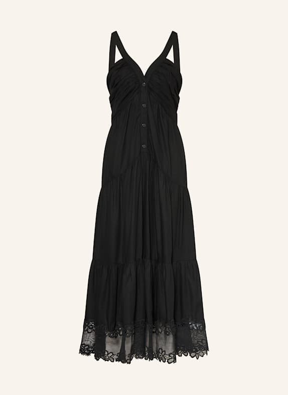 CLAUDIE PIERLOT Kleid mit Lochspitze SCHWARZ