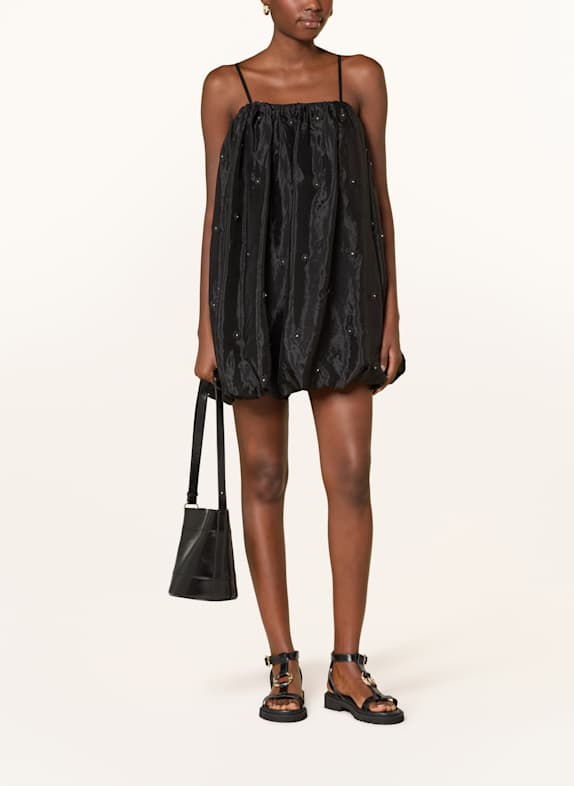 CLAUDIE PIERLOT Kleid mit Schmucksteinen SCHWARZ