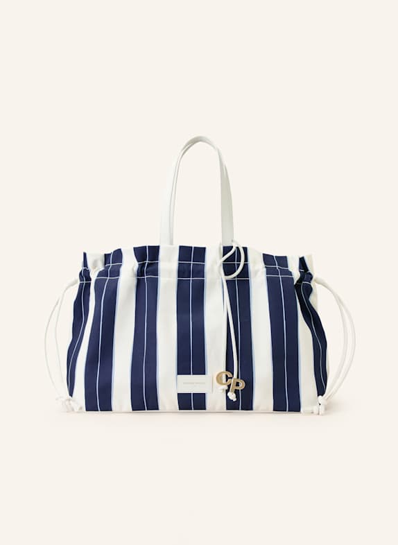 CLAUDIE PIERLOT Torba shopper z saszetką ECRU/ GRANATOWY