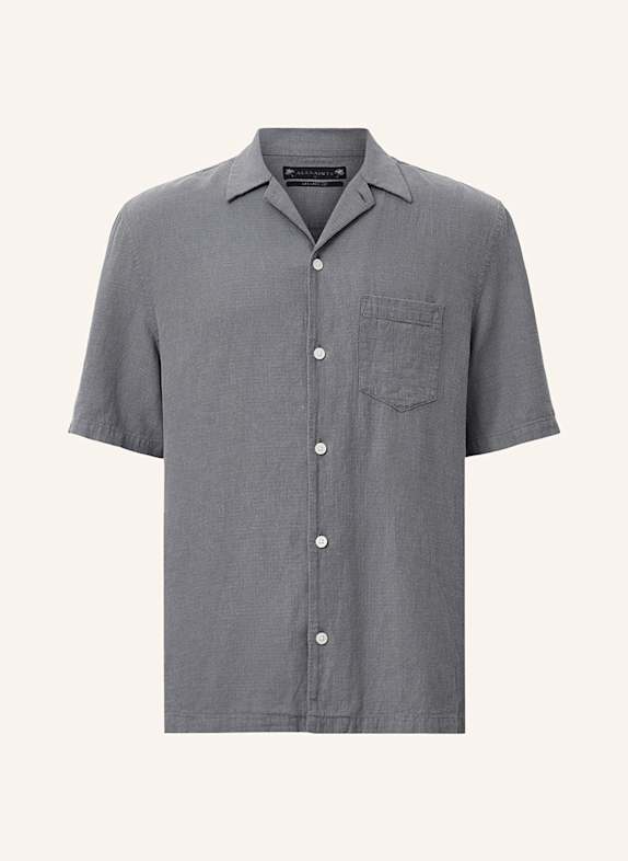 ALLSAINTS Koszula z klapami VEDA relaxed fit z lnem CZIEMNOSZARY