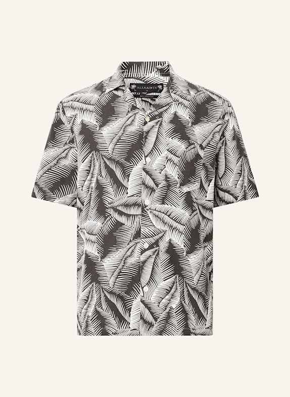 ALLSAINTS Koszula z klapami MARSEILLE relaxed fit z dodatkiem lnu CZARNY/ BIAŁY