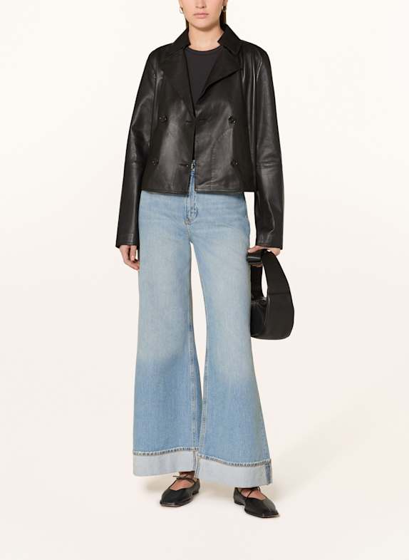 Marc O'Polo Trench-Jacke aus Leder SCHWARZ
