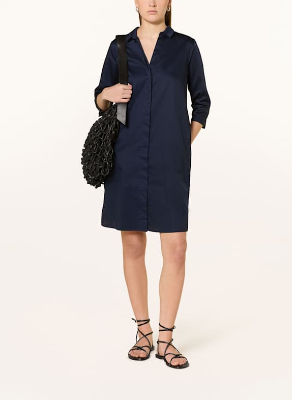 MILANO ITALY Hemdblusenkleid mit 3/4-Arm DUNKELBLAU