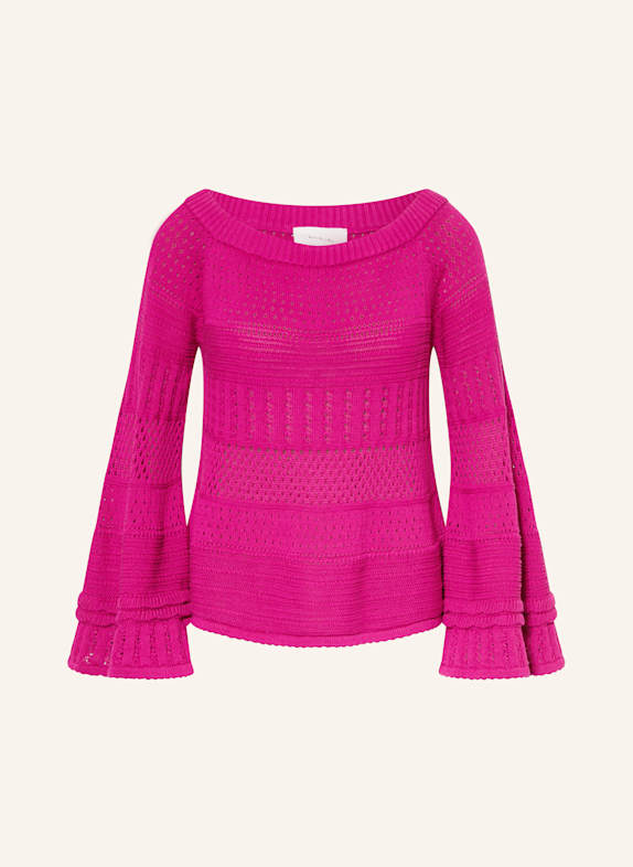 ba&sh Off-Shoulder-Pullover DAXIE FUCHSIA
