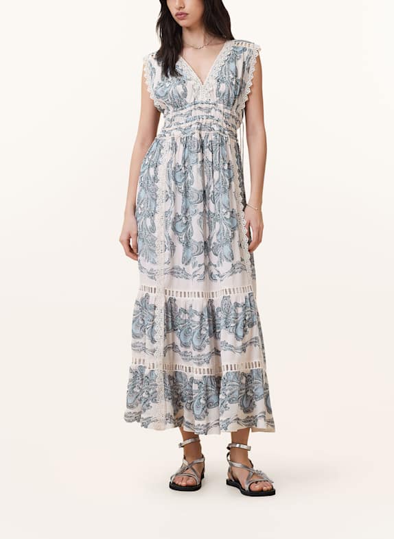 ALLSAINTS Kleid XANTHE mit Lochspitze und Cut-out HELLROSA/ BLAU/ HELLBLAU