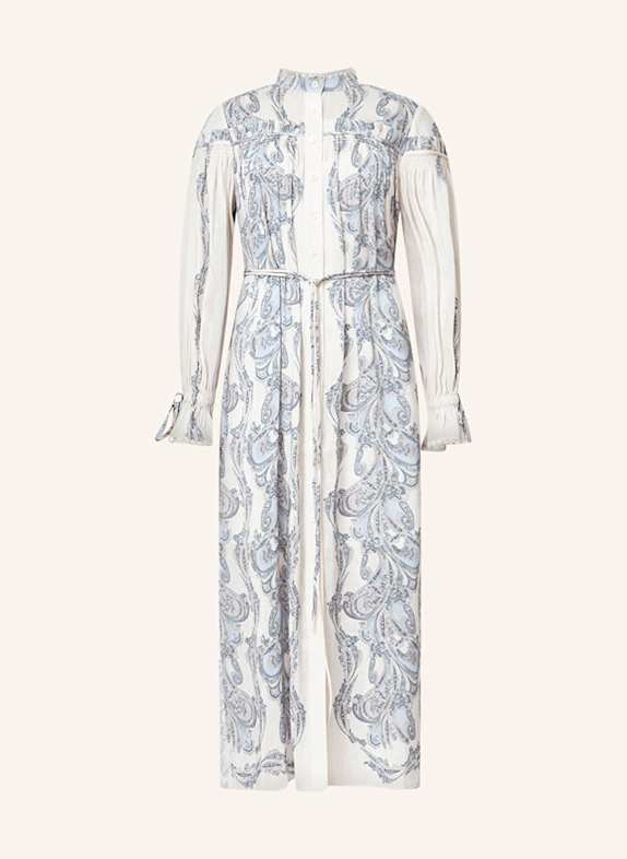ALLSAINTS Sukienka DELPHINE z wolantami JASNOCZARY/ NIEBIESKI/ JASNONIEBIESKI