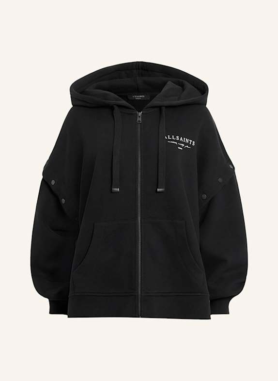 ALLSAINTS Bluza rozpinana AROMA AMPHIA z odpinanymi rękawami CZARNY/ BIAŁY