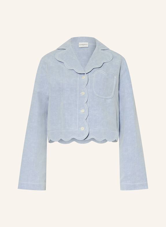 CLAUDIE PIERLOT Bluse mit Leinen BLAUGRAU