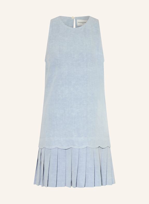CLAUDIE PIERLOT Kleid mit Leinen BLAUGRAU
