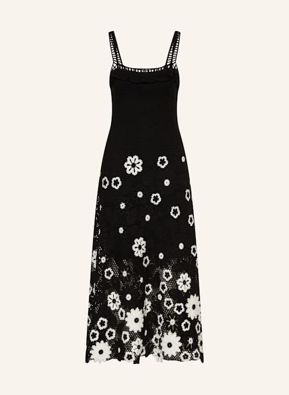 maje Häkelkleid mit Rüschen SCHWARZ/ WEISS